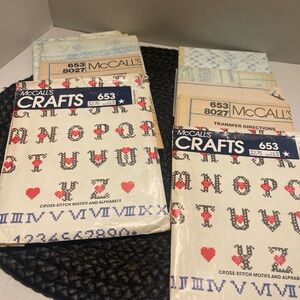 Vintage McCalls Crafts Cross-Stitch Motifs & Alphabets Pattern Pack